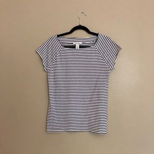 WHBM Black and White Striped Shirt